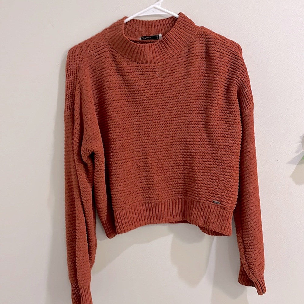 Knit basic sweater, Hollister knit sweater soft, burnt orange knit sweater(S)